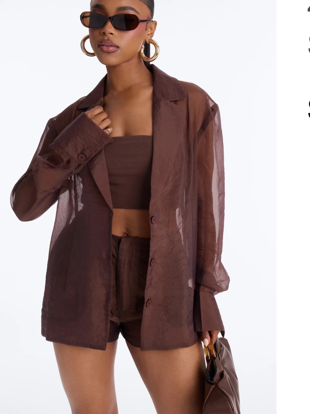 Fashion Nova Brown Sheer Blazer